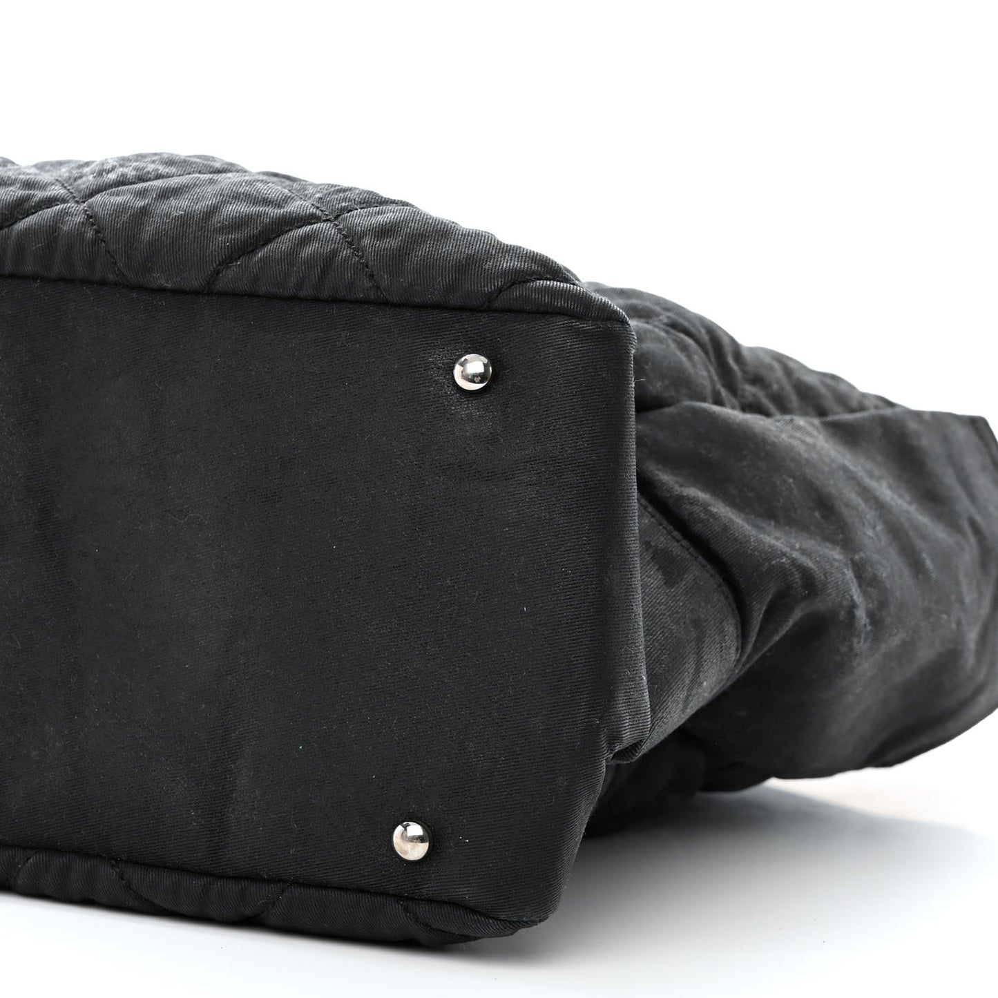 Coated Canvas Stitched XL Paris Biarritz Tote Black