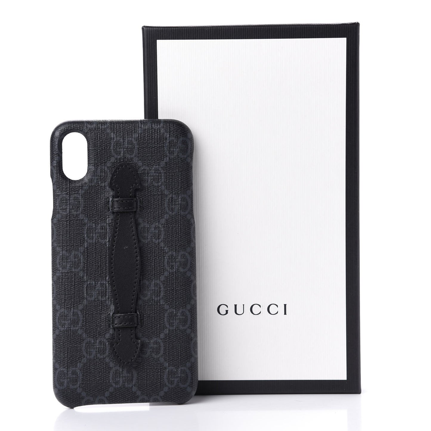 GG Supreme Monogram Top Handle iPhone XS Max Case Black