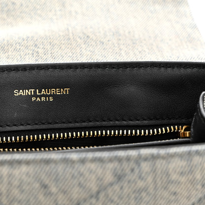 Saint Laurent Denim Y Quilted Monogram Toy Loulou Crossbody Bag Grey 12 of 13