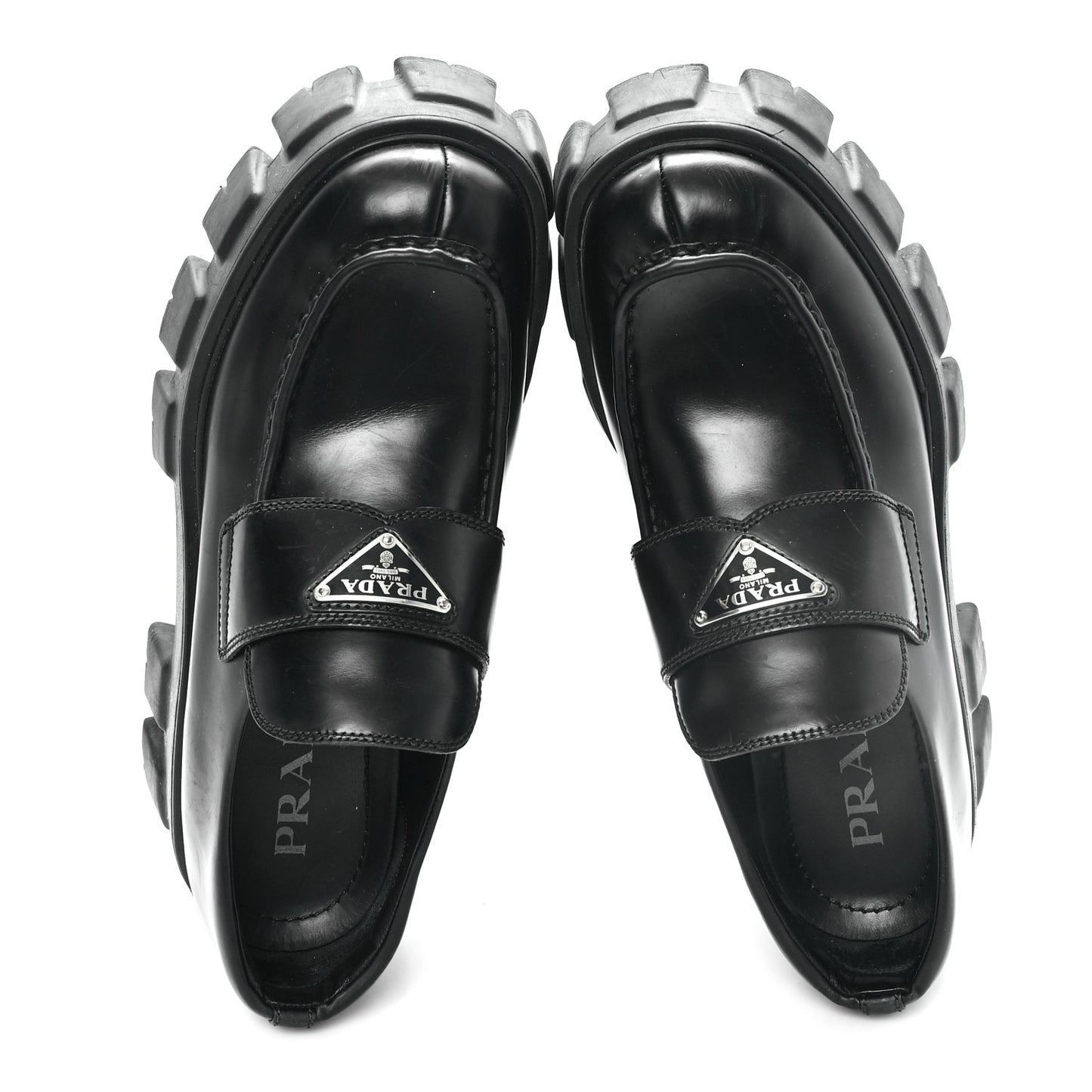 Spazzolato Rois Metal Triangle Logo Monolith 55mm Loafers 38.5 Black 38.5 Black