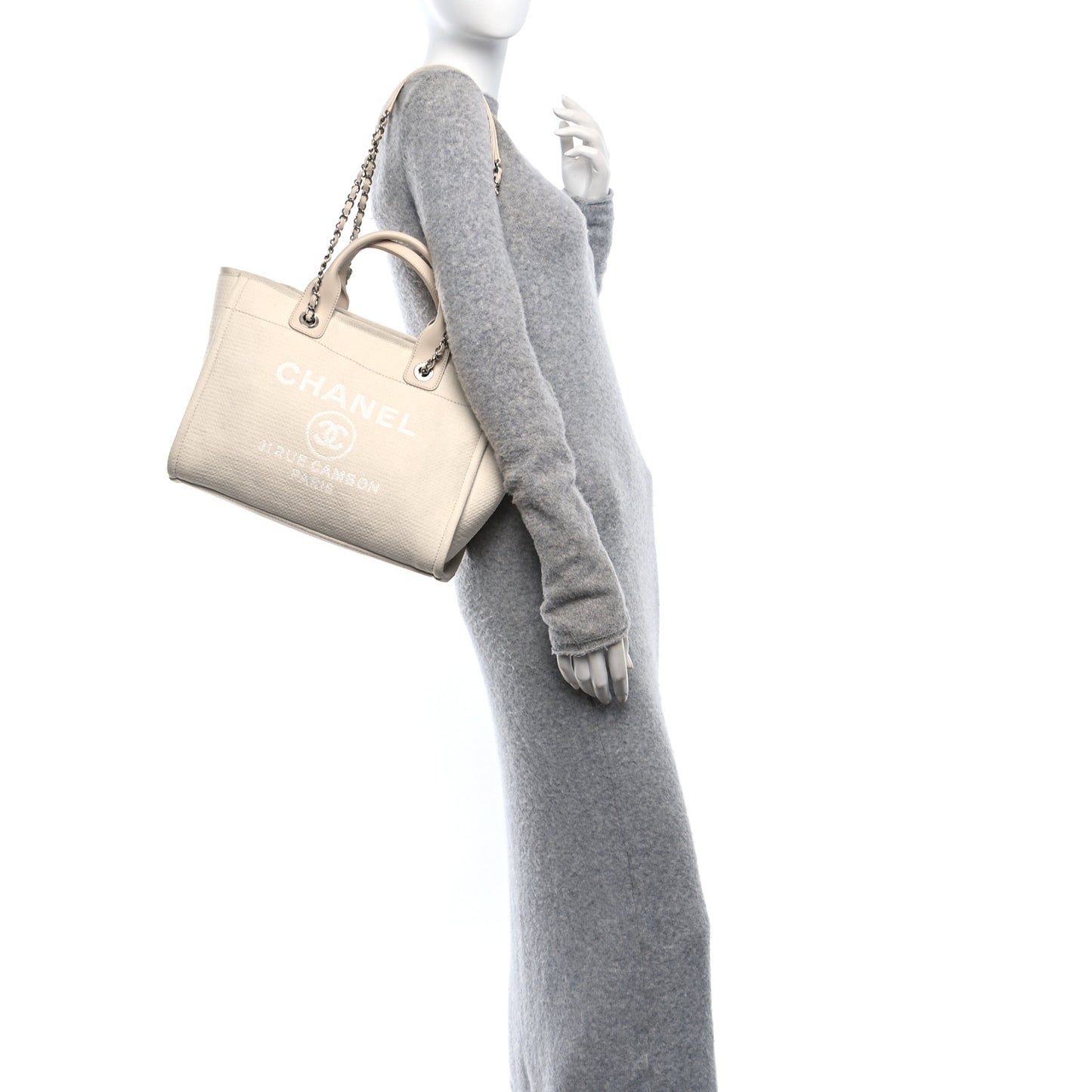 Mixed Fibers Small Deauville Tote White