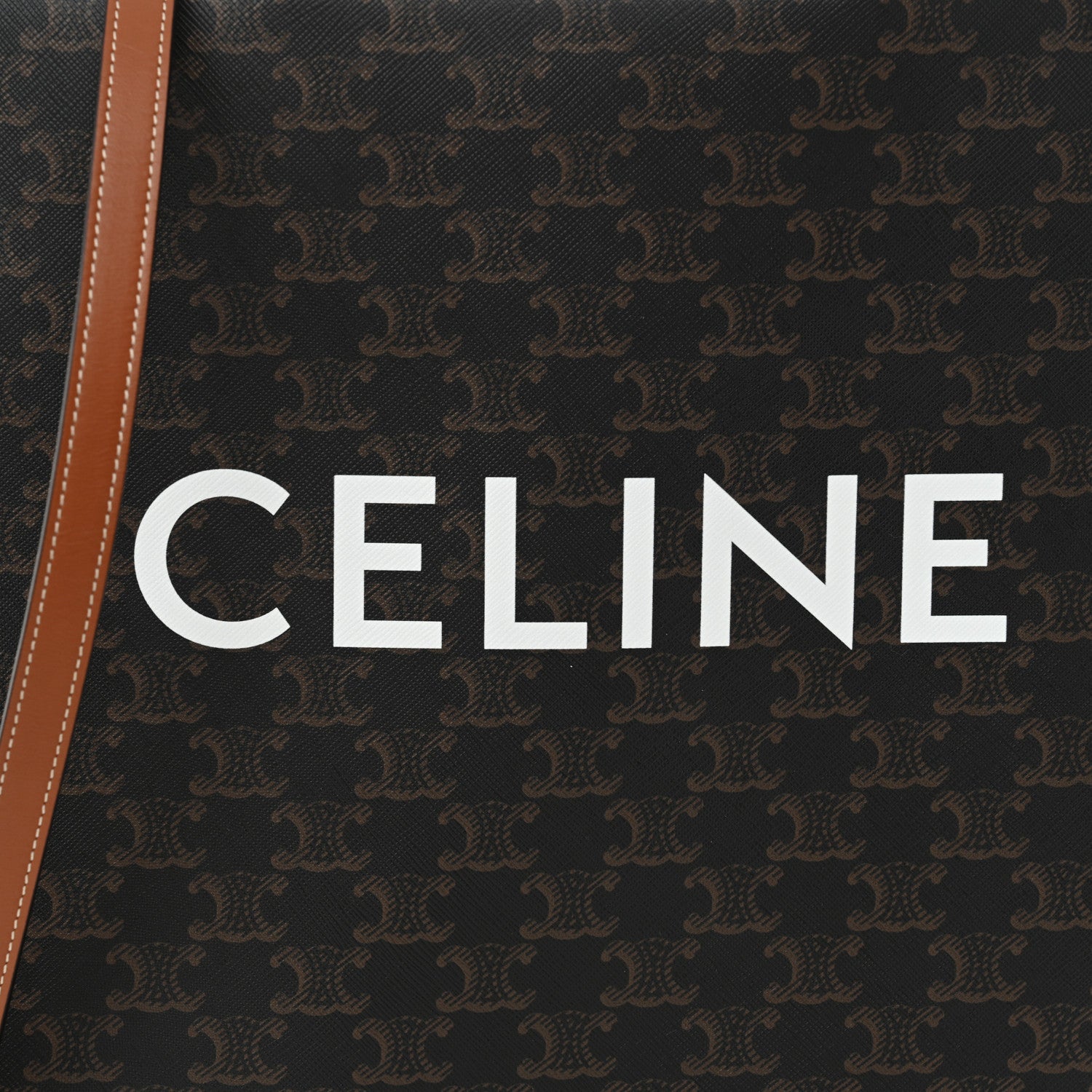 Celine Triomphe Canvas Calfskin Small Vertical Cabas Tan 7 of 9