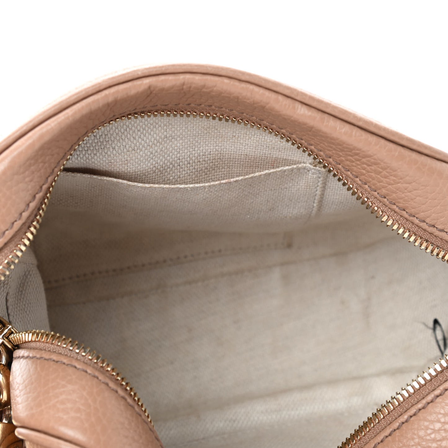 Pebbled Calfskin Small Soho Disco Bag Rose Beige