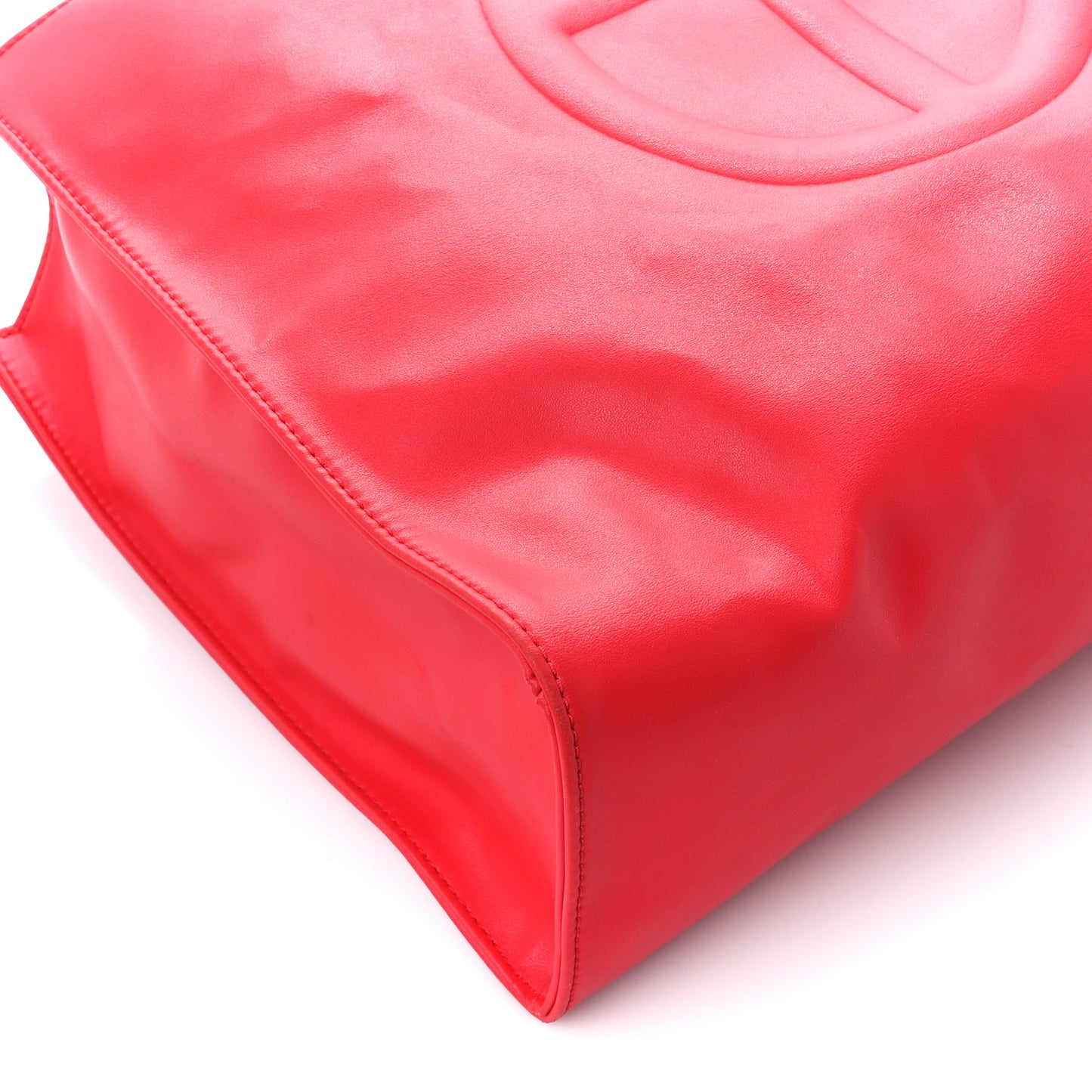 Vegan Leather Medium Shopping Bag Red