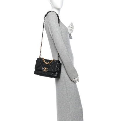 Chanel Lambskin Quilted Medium Chanel 19 Flap Black 2 of 10