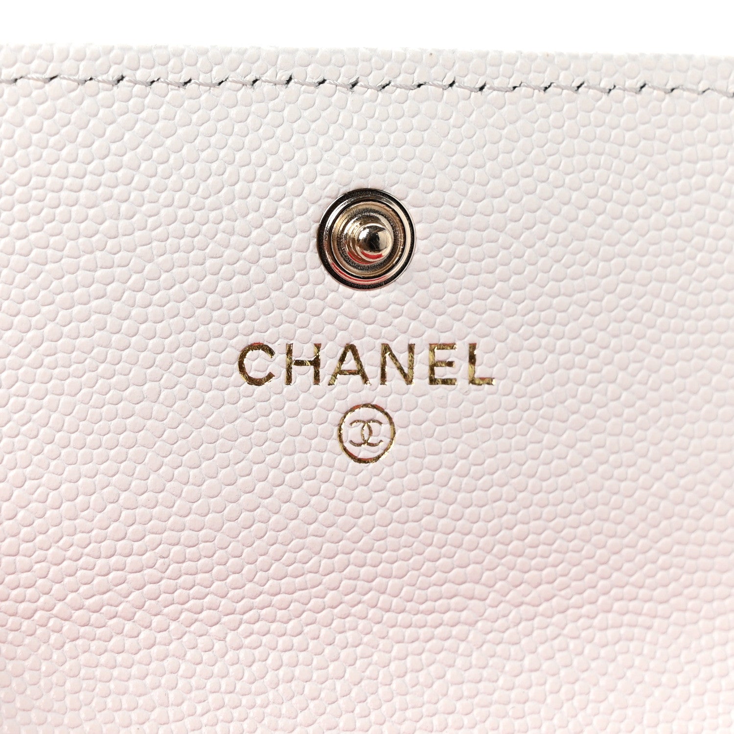 Chanel Caviar Metal Perforated Quilted CC Flap Card Holder White 6 of 9