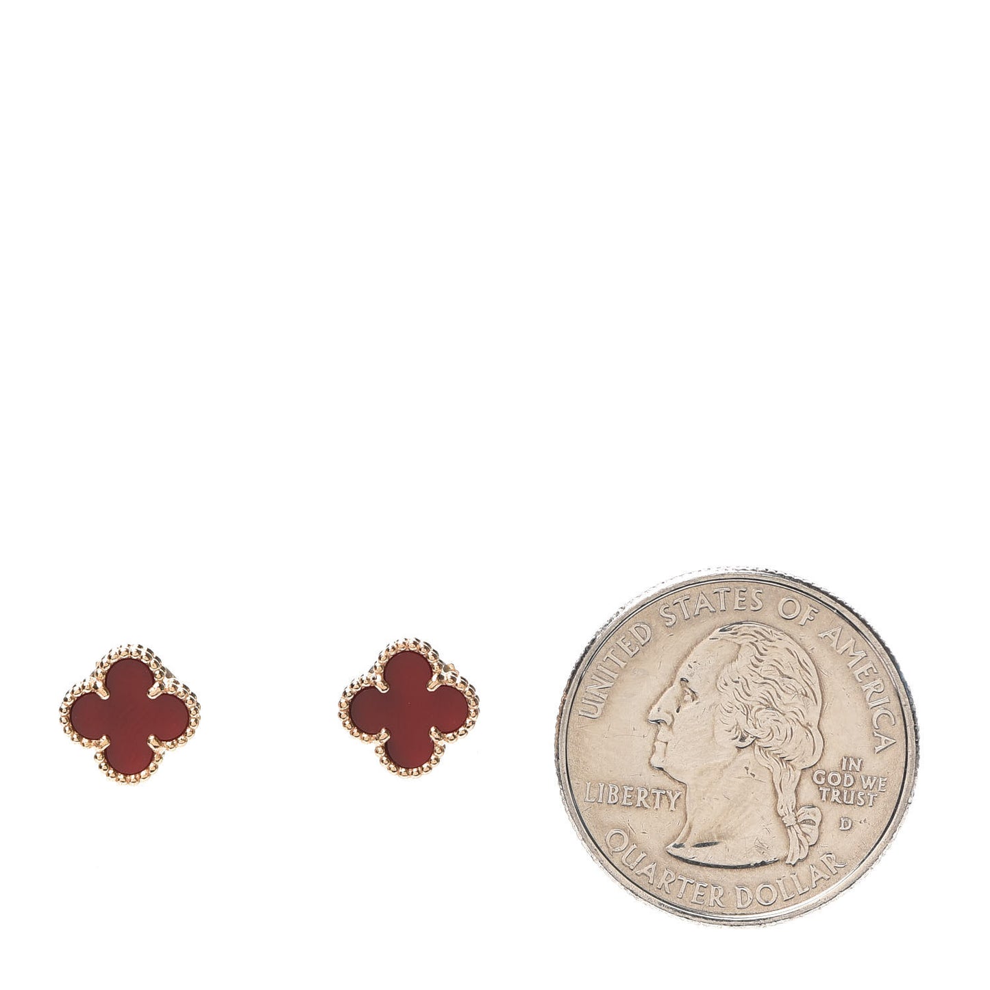 18K Rose Gold Carnelian Sweet Alhambra Earrings