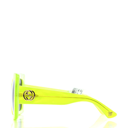 Gucci Acetate Square Frame Sunglasses GG0083S Neon Green 3 of 4