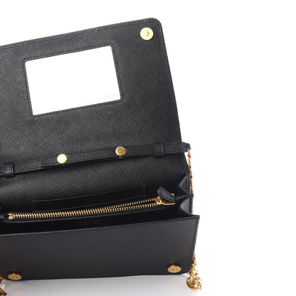 Prada Saffiano Lux Chain Wallet Black 5 of 8