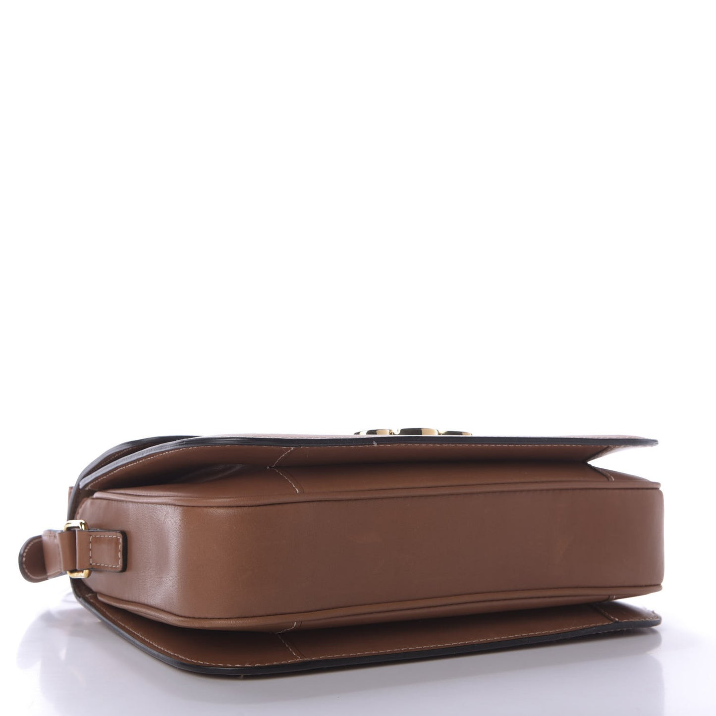 Natural Calfskin Chaine Triomphe Jacquard Canvas Medium Triomphe Bag Navy Tan