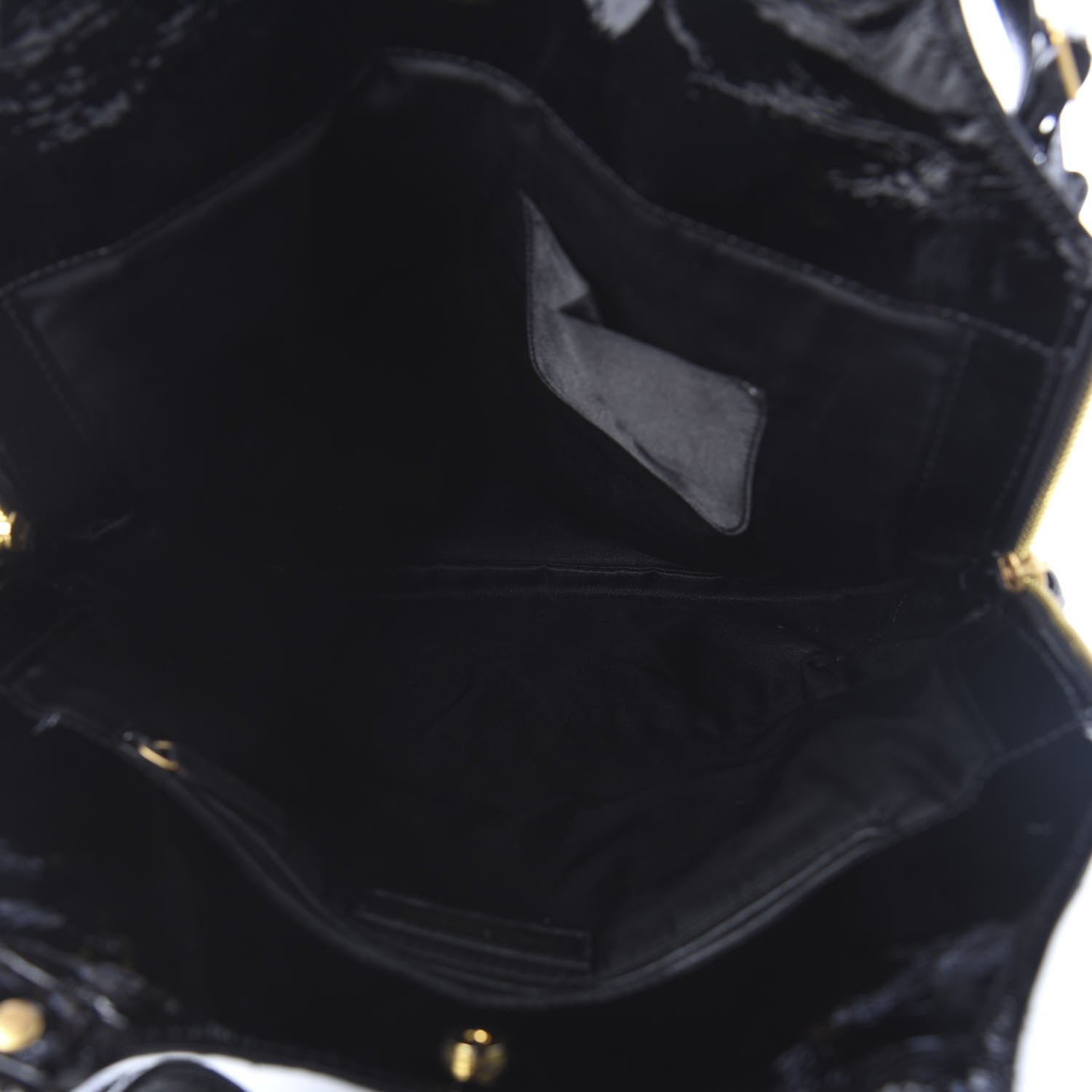 Saint Laurent Patent Crocodile Embossed Tribute Tote Black 5 of 10