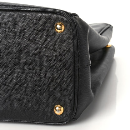 Prada Saffiano Vernice Medium Double Zip Tote Black 8 of 12