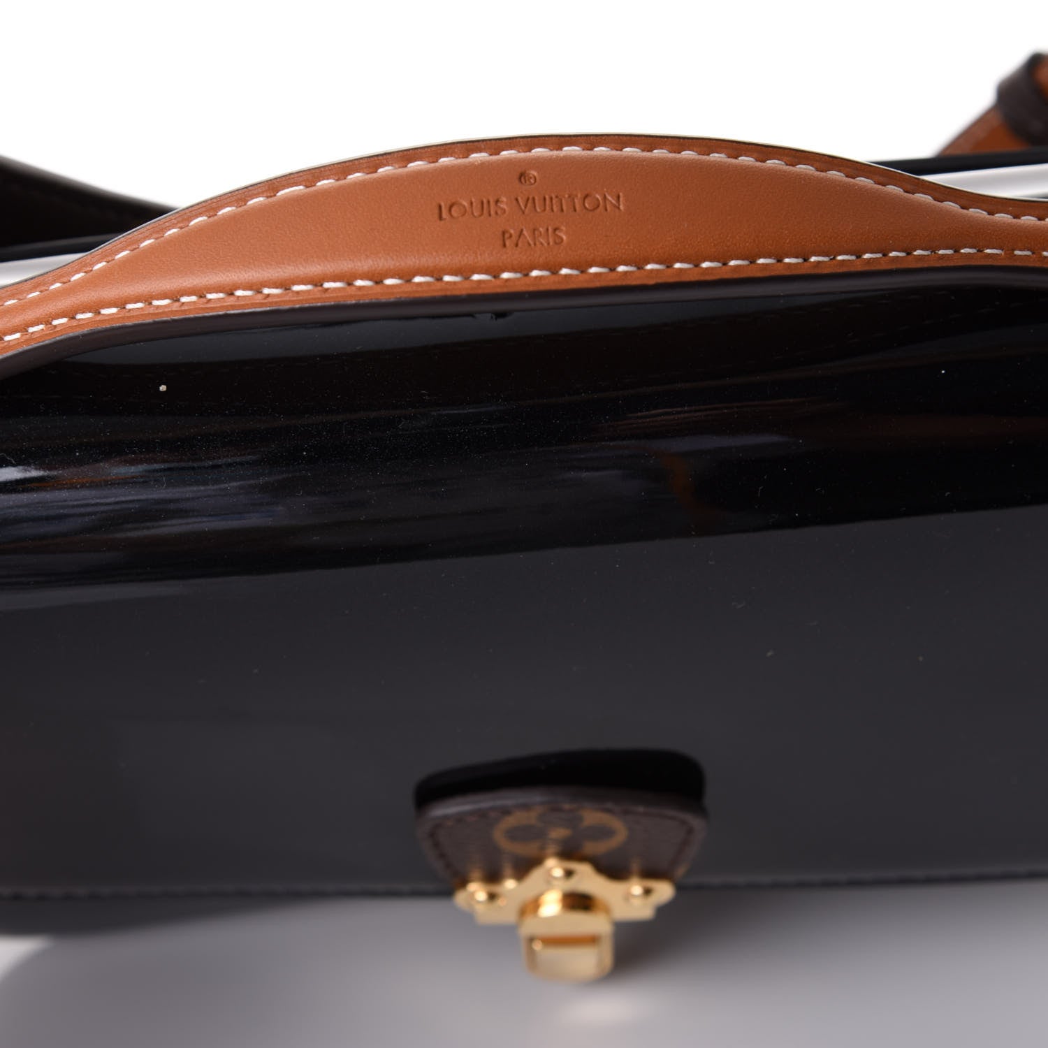 Louis Vuitton Patent Calfskin Monogram Cherrywood BB Black 8 of 9