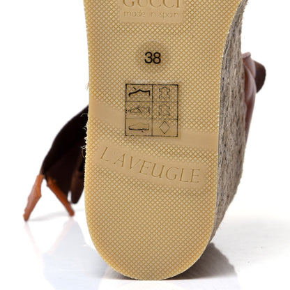 Gucci Nappa Matelasse GG Marmont Ankle Wrap Platform 35/120mm Espadrille Wedges 38 Cognac 8 of 10