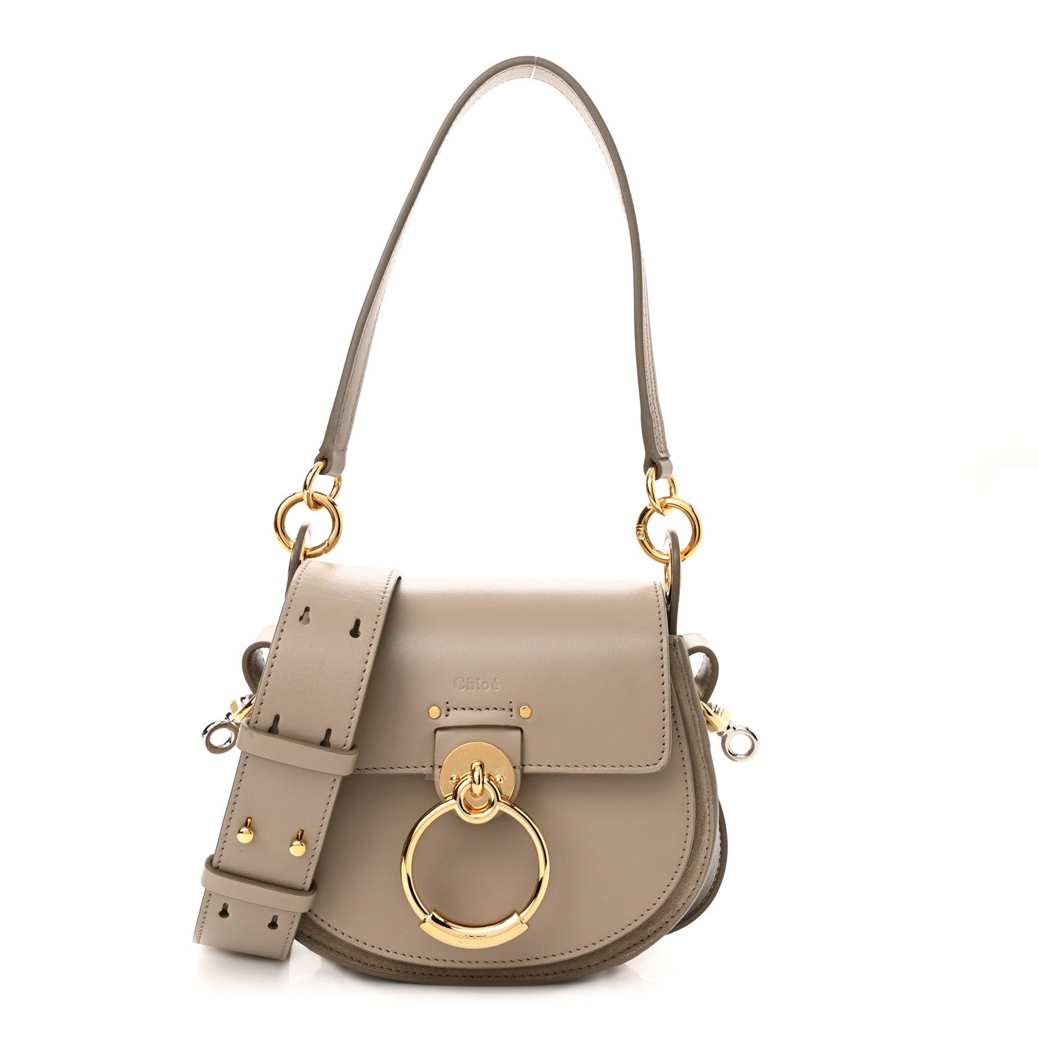 Chloe Calfskin Suede Small Tess Bag Motty Grey 1 of 8