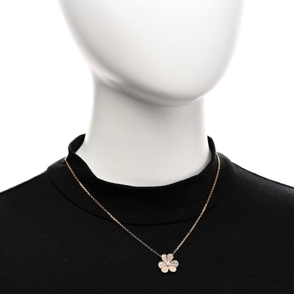 Van Cleef & Arpels 18K Rose Gold Diamond Small Frivole Pendant Pave Necklace 2 of 6