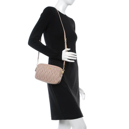 Miu Miu Nappa Matelasse Double Zip Chain Shoulder Bag Cammeo 2 of 13