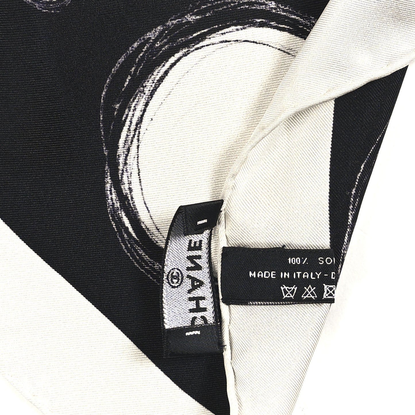 Silk CC Planet Scarf White Black
