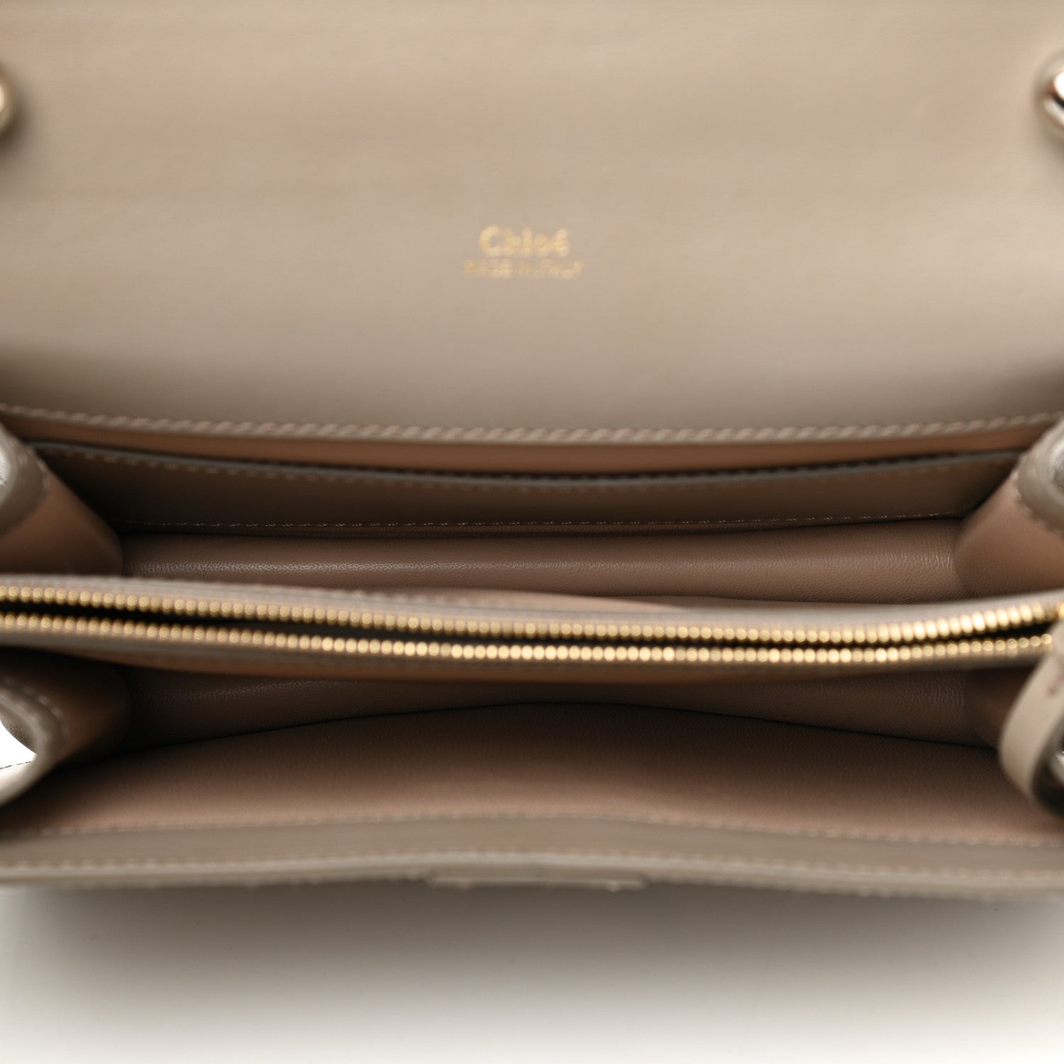 Chloe Shiny Goatskin Calfskin Mini Aby Chain Shoulder Bag Motty Grey 5 of 8