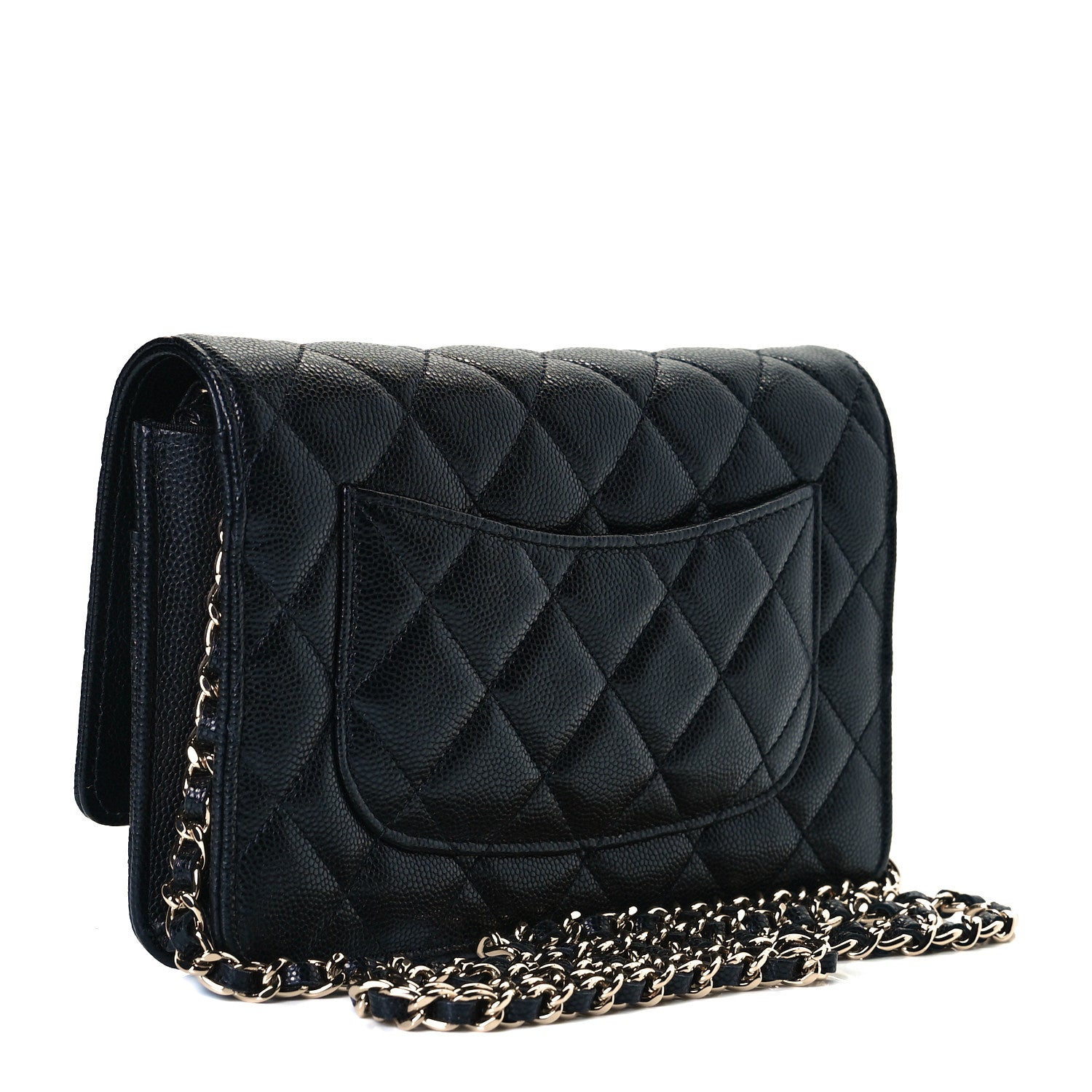 Chanel Caviar Quilted Coco Candy Wallet On Chain WOC Black 2 of 8