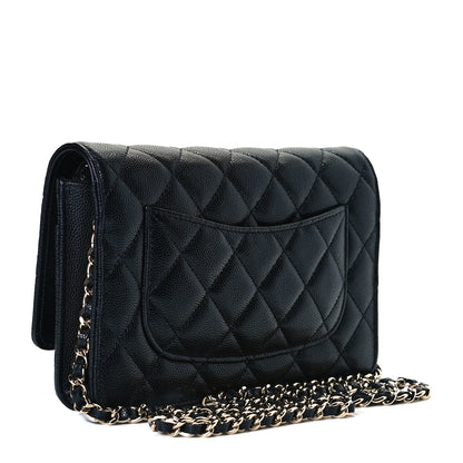 Chanel Caviar Quilted Coco Candy Wallet On Chain WOC Black 2 of 8