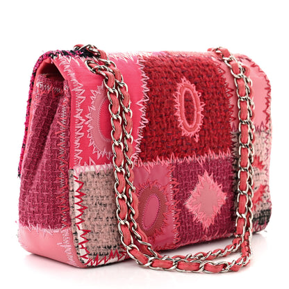 Chanel Tweed Patchwork Jumbo Single Flap Pink 3 of 12