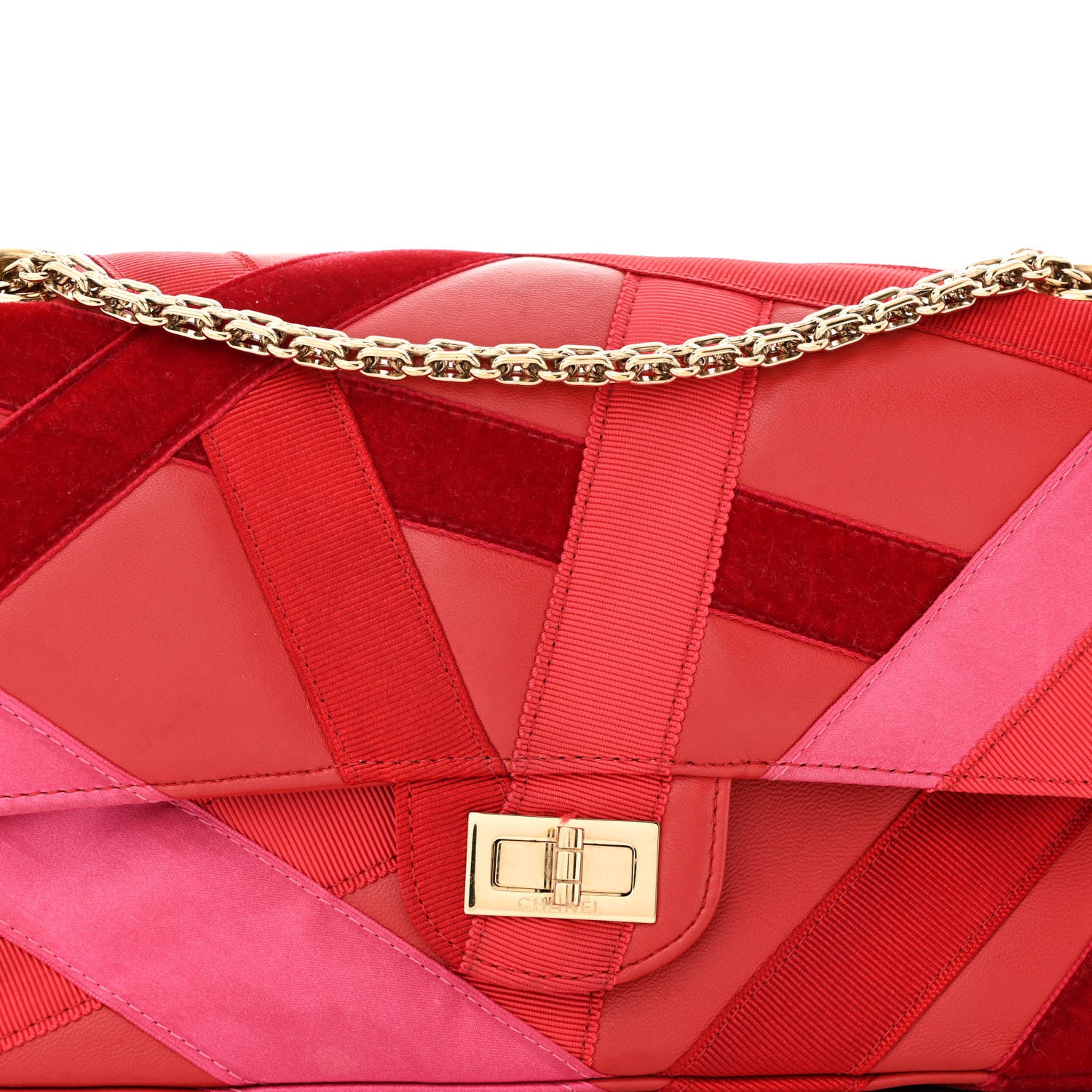 Chanel Lambskin Velvet Grosgrain Quilted 2.55 Reissue 225 Flap Red 8 of 15