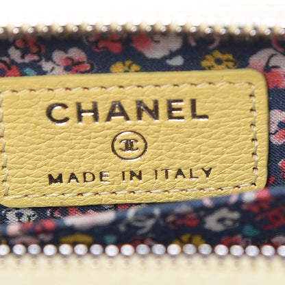 Chanel Goatskin CC Clover Zip Coin Purse Yellow 6 of 8