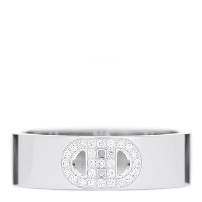 Hermes 18K White Gold Diamond PM H D'Ancre Ring 53 6.5 1 of 4