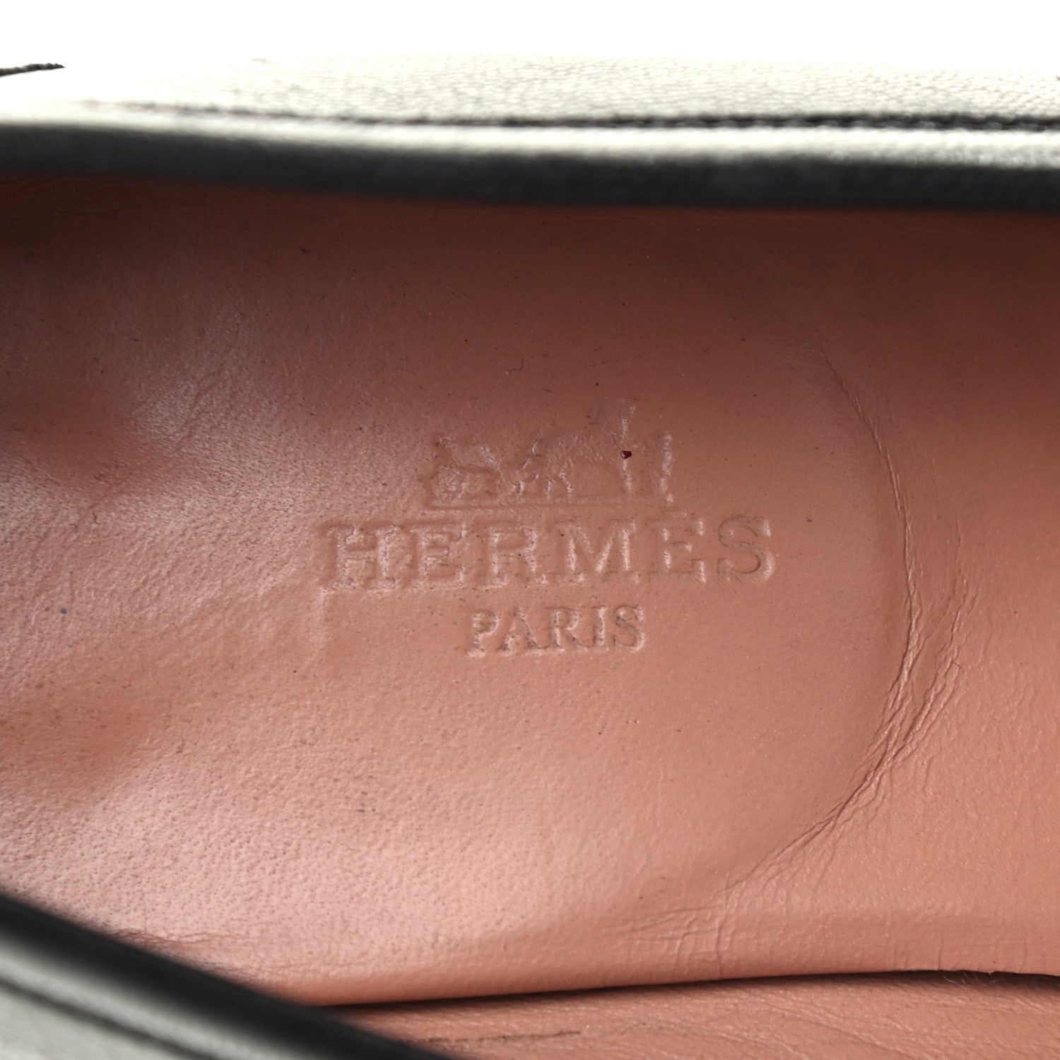 Hermes Goatskin Womens Paris Loafers 39 Black 7 of 9