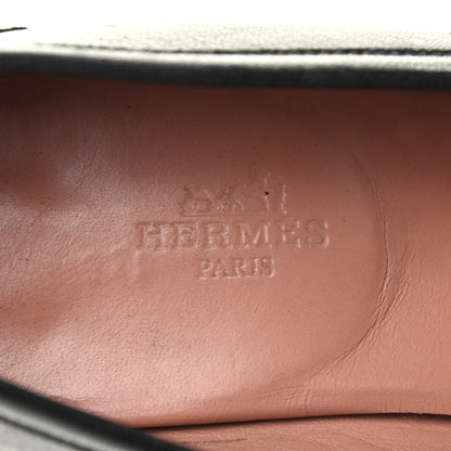 Hermes Goatskin Womens Paris Loafers 39 Black 7 of 9