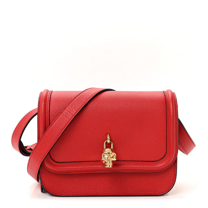 Alexander McQueen Grained Calfskin Padlock Crossbody Bag Red 1 of 9