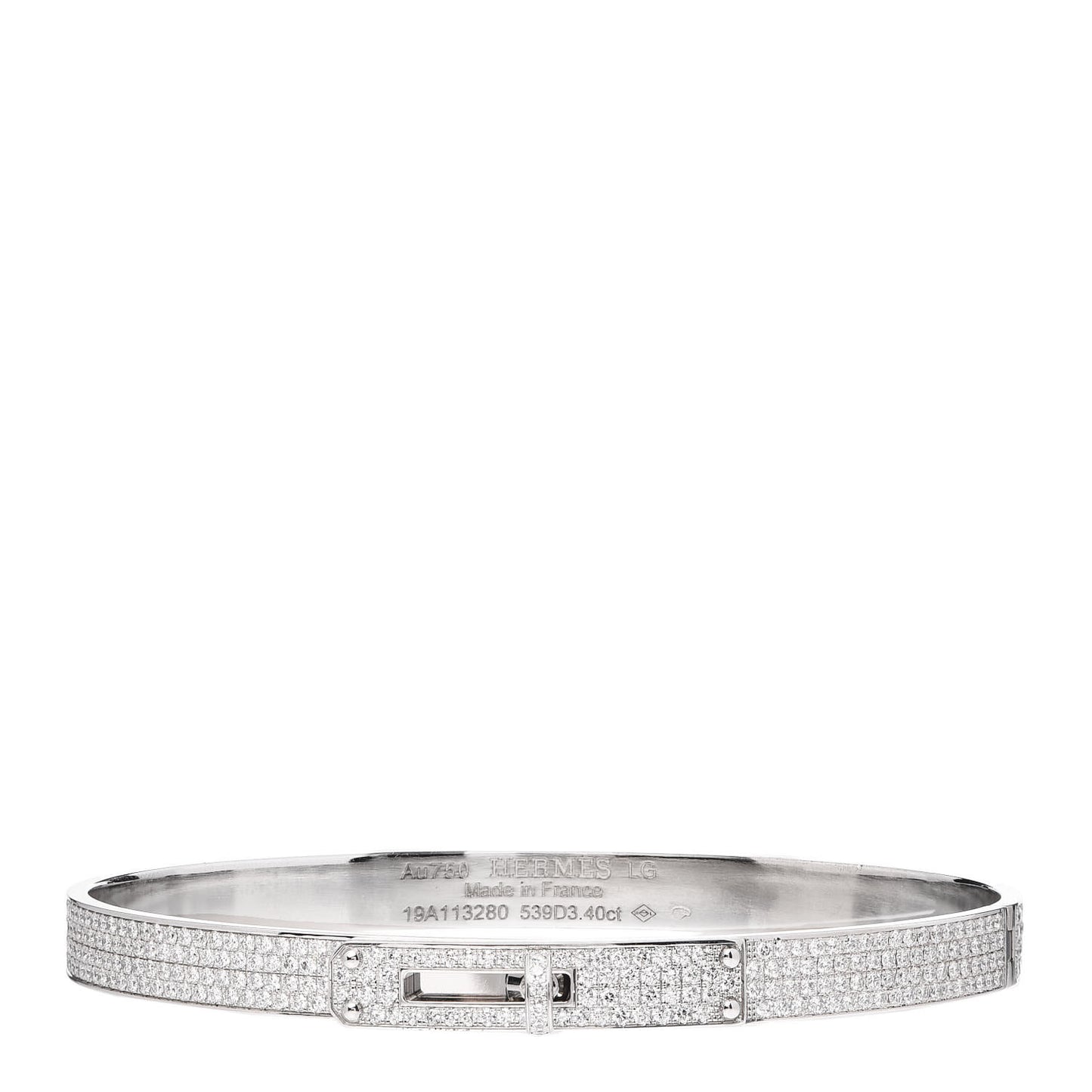 18K White Gold Diamond PM Kelly Full Pave Bracelet LG
