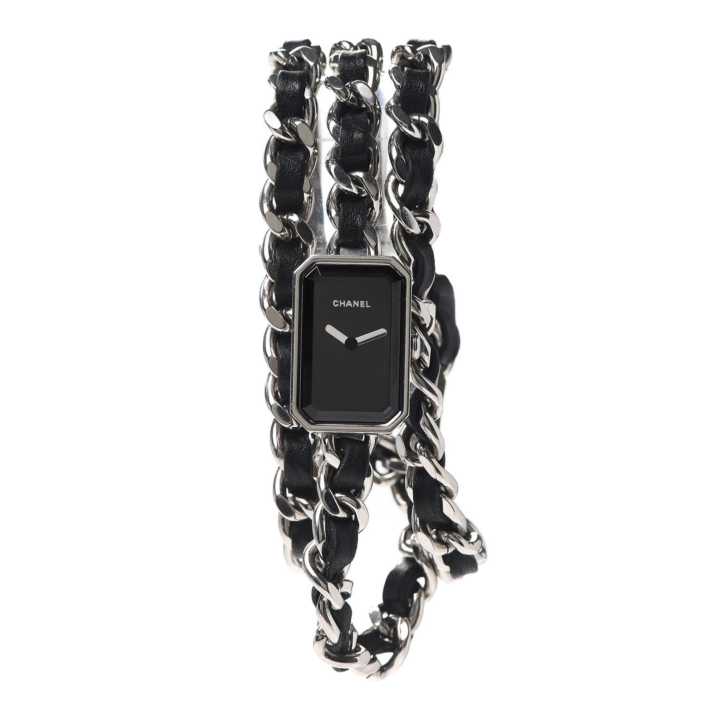 Stainless Steel Lambskin 16mm Premiere Rock Triple Row Quartz Watch Black