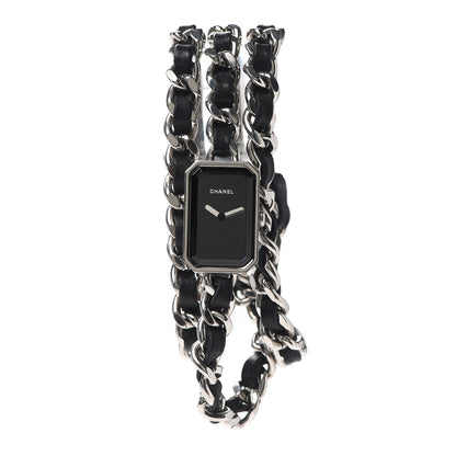 Chanel Stainless Steel Lambskin 16mm Premiere Rock Triple Row Quartz Watch Black 1 of 5