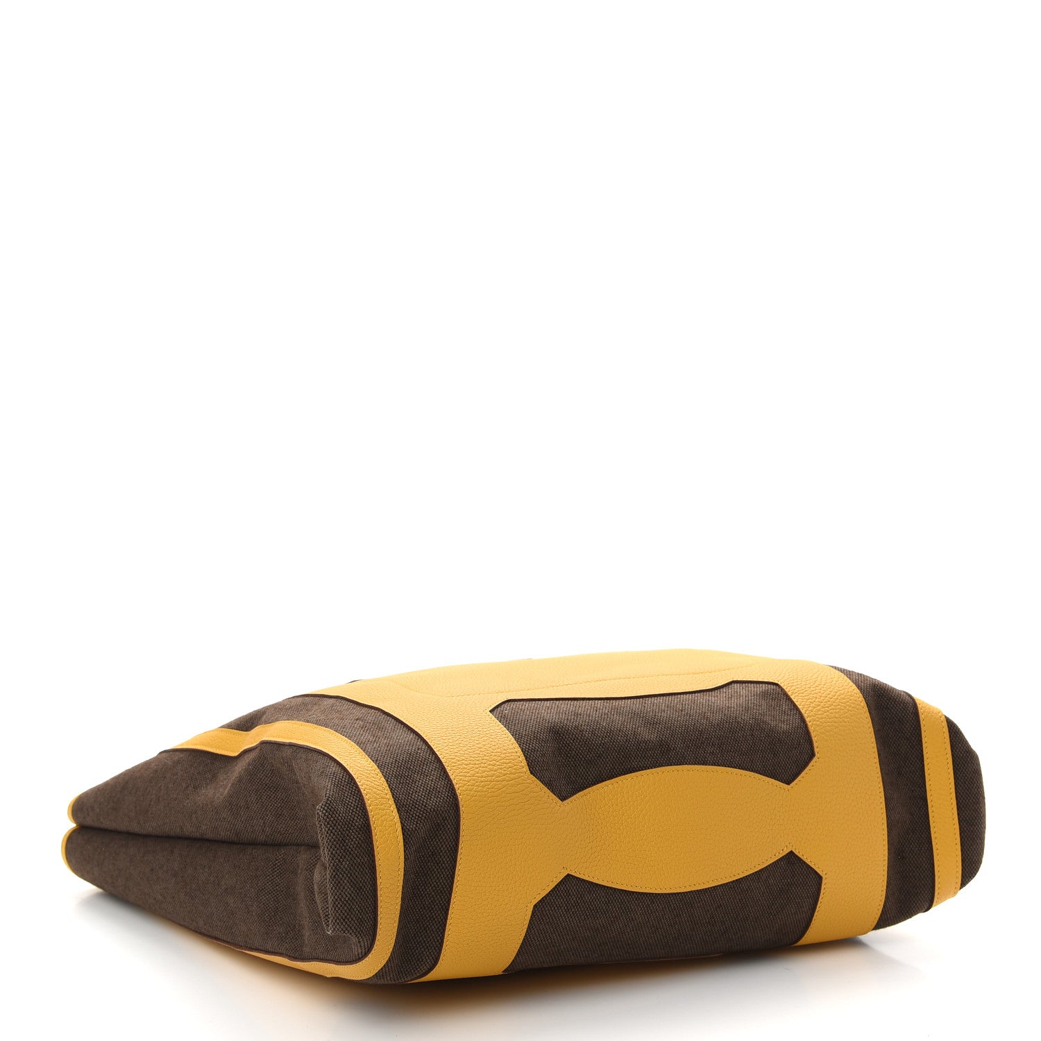 Hermes Canvas Calfskin Petit H Monsieur B Bag Jaune 4 of 8