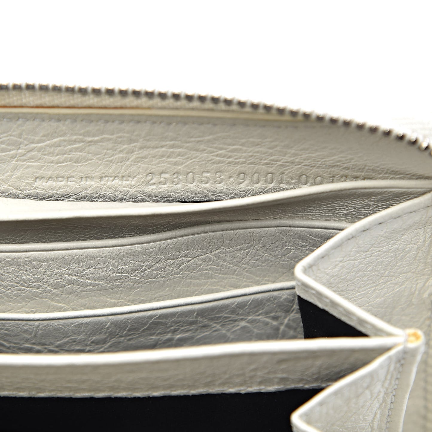 Agneau Giant 12 Silver Hardware Continental Zip Around Wallet White