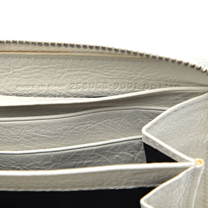 Balenciaga Agneau Giant 12 Silver Hardware Continental Zip Around Wallet White 7 of 7