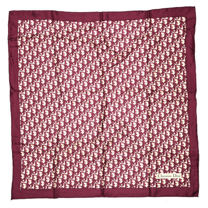 Christian Dior Silk Monogram Scarf Burgundy 1 of 5