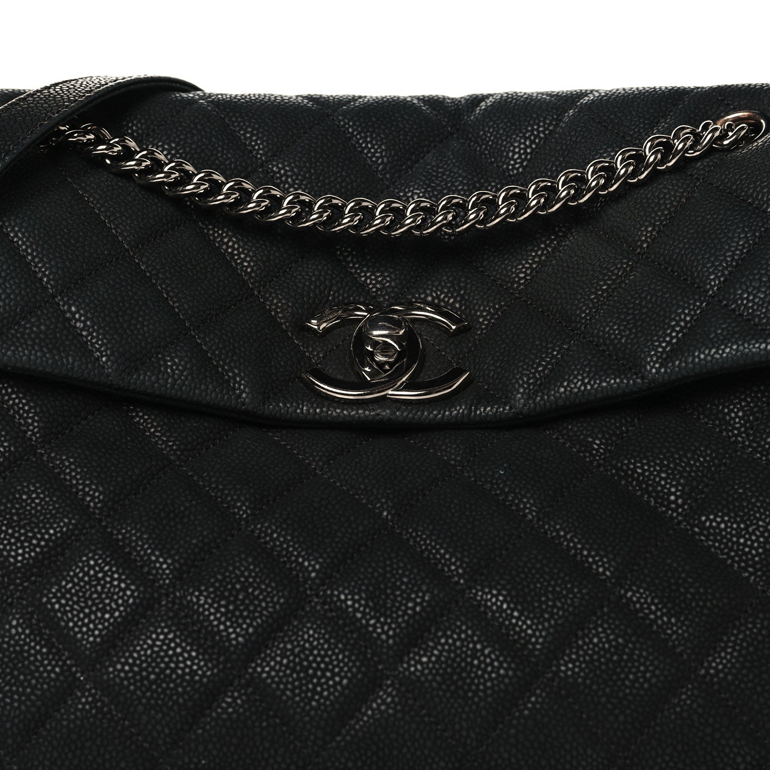 Chanel Iridescent Caviar Medium Lady Pearly Flap Black 8 of 13