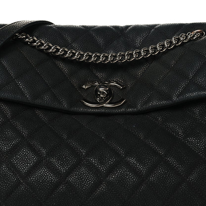 Chanel Iridescent Caviar Medium Lady Pearly Flap Black 8 of 13