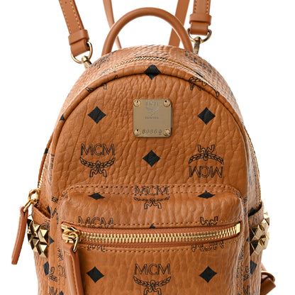 MCM Visetos Side Stud X-Mini Stark Backpack Cognac 8 of 11