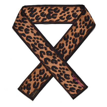 Louis Vuitton Silk Leopard Bandeau Scarf Marron 1 of 4