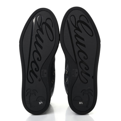 Gucci Monogram High Top Sneakers 36.5 Black 5 of 8