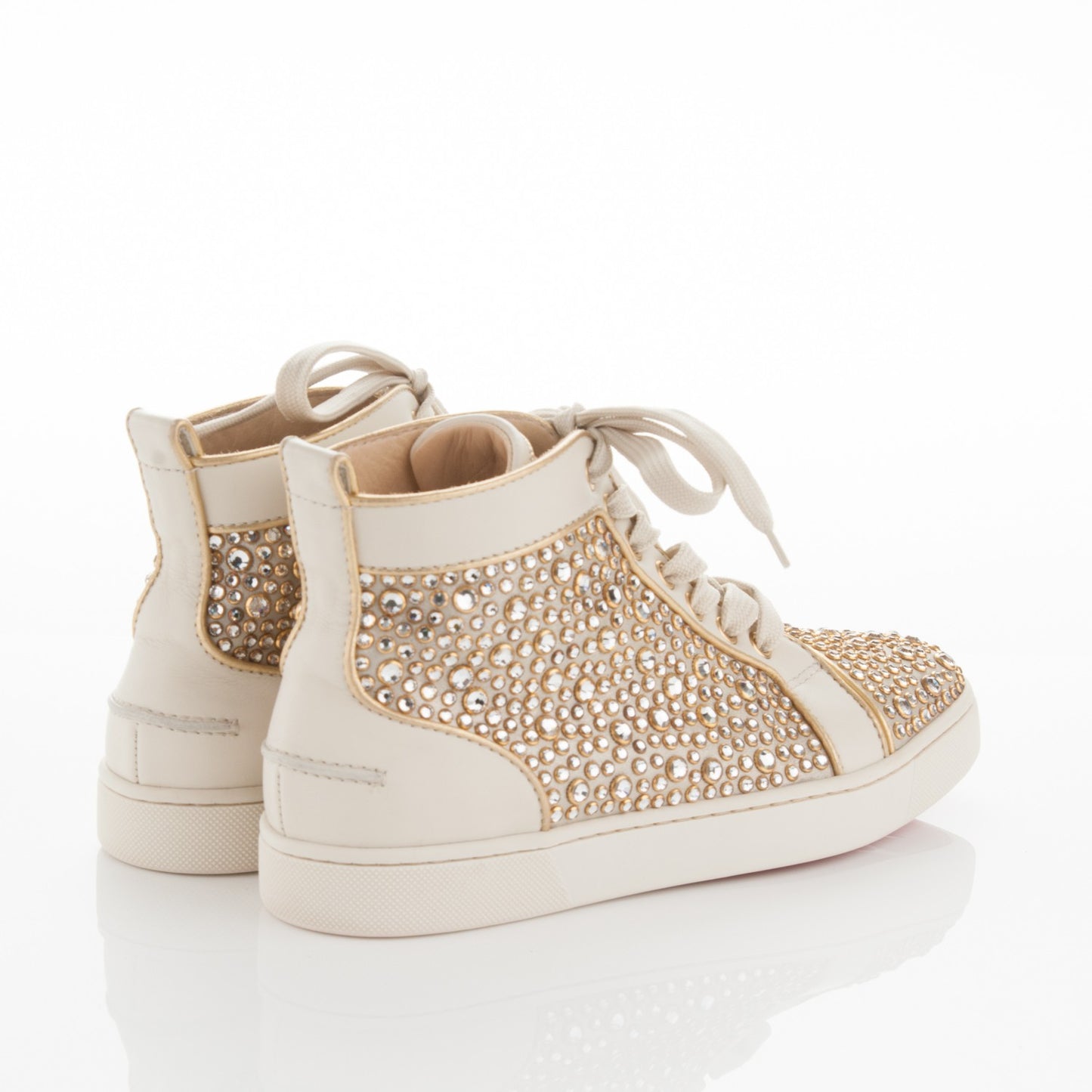 Strass Louis Flat Sneakers 38 Off White Gold