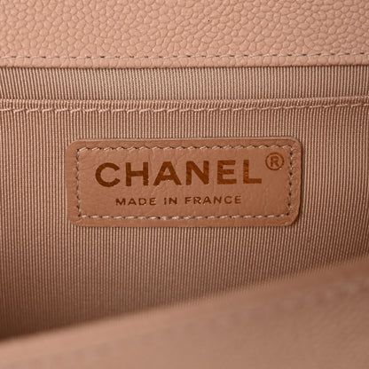 Chanel Caviar Chevron Quilted Medium Boy Flap Nude 6 of 10
