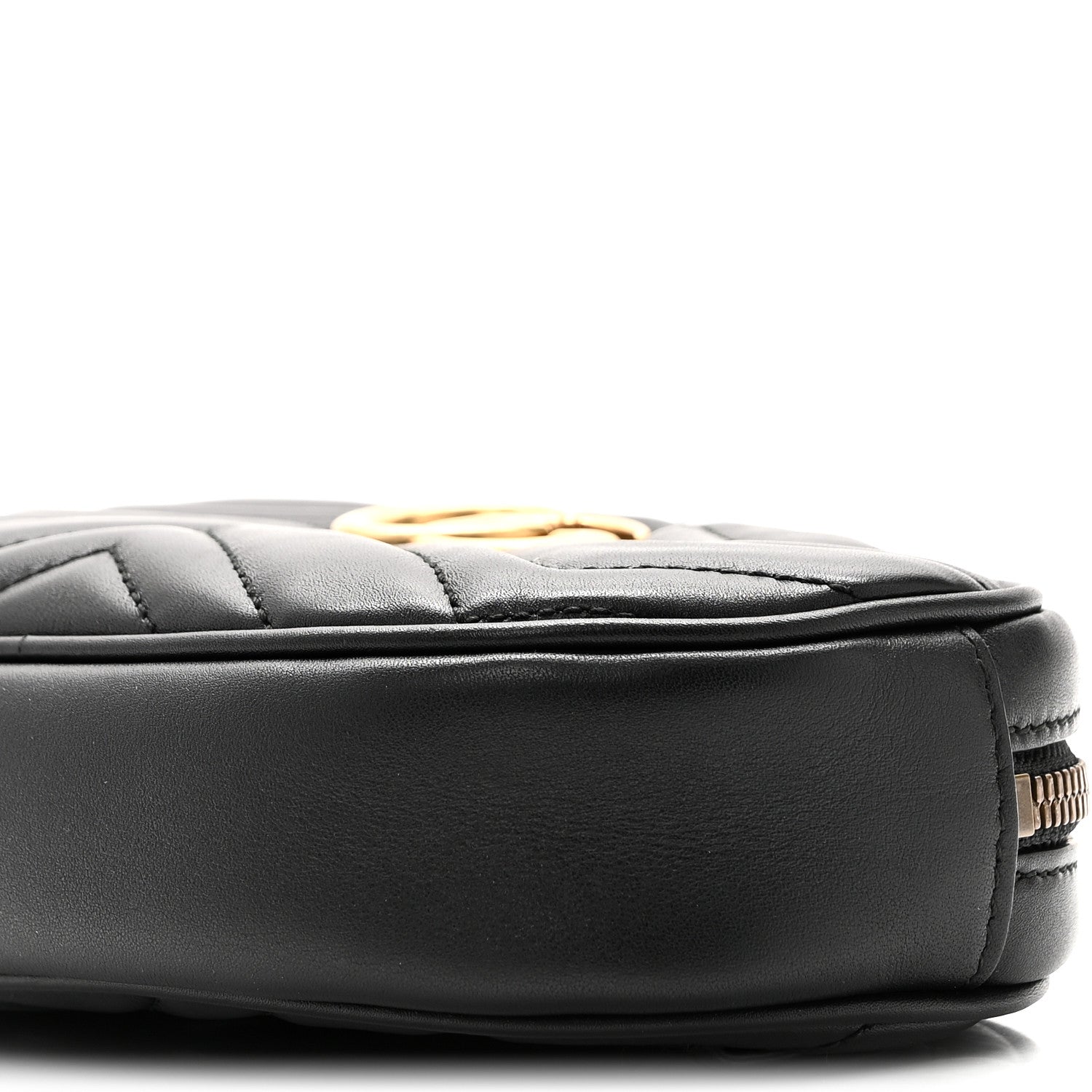 Gucci Calfskin Matelasse GG Marmont Belt Bag 85 34 Black 11 of 12