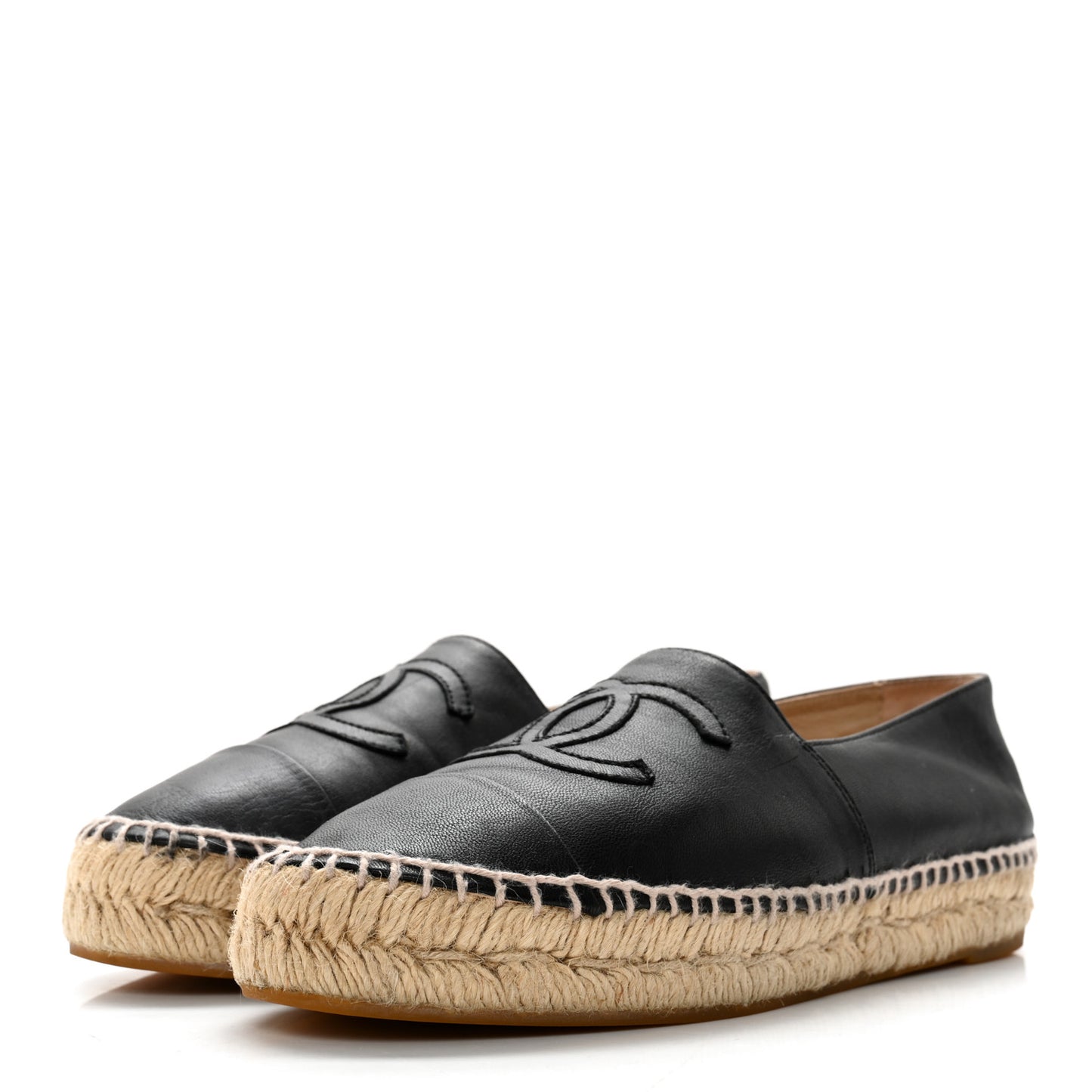 Lambskin CC Espadrilles 37 Black