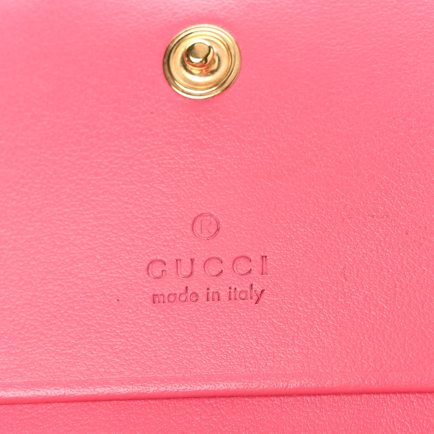 Calfskin GG Matelasse Card Case Wallet Rhodamine Pink