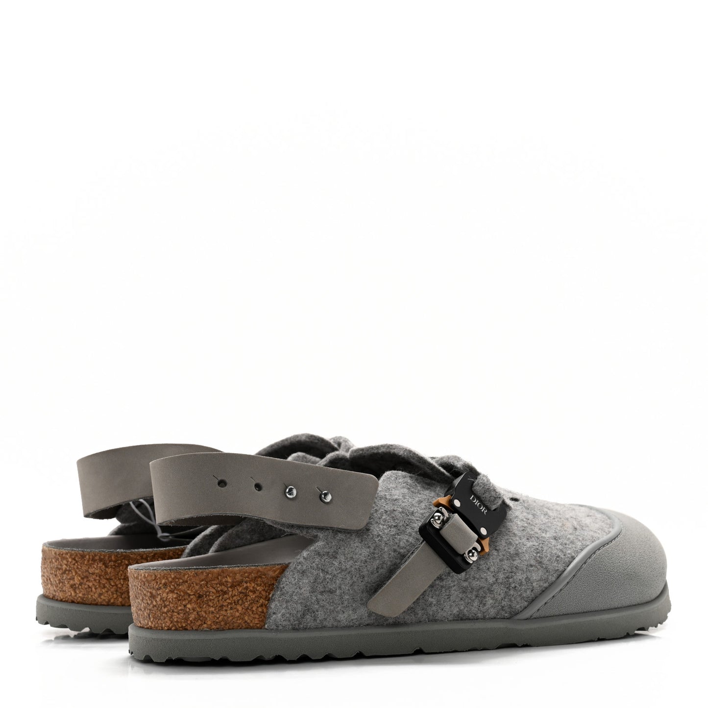 X BIRKENSTOCK Felted Wool Nubuck Calfskin Tokio Mule 41 Grey